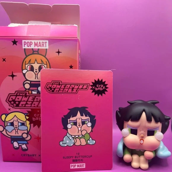 CRYBABY × Powerpuff Girls – Sleep Buttercup Vinyl Figure (Pop Mart Blind Box) 💙 - Picture 5 of 11
